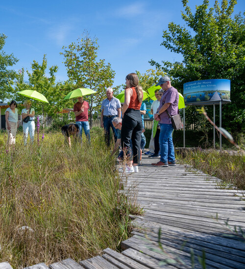 Gruppe bei Führung durch den Themenpark.
